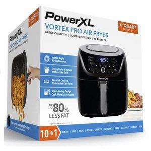 New POWER-XL 6-Qt Digital Vortex™ Air Fryer with 10 Quick-Touch Presets, Black